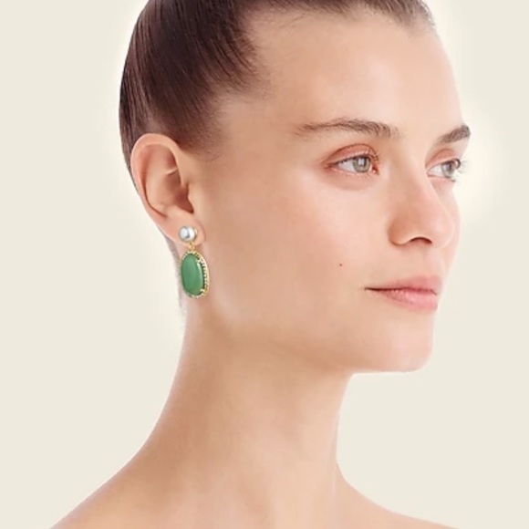 J. Crew Stone and Freshwater Pearl Post Earrings - Picture 6 of 9